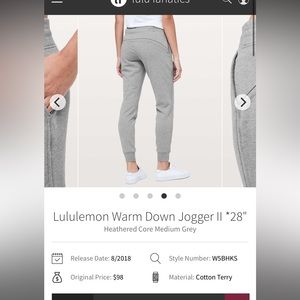 Lululemon Warm Down Joggers ***